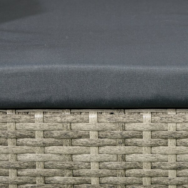 Outsunny Two-Seat Rattan Chair, with Middle Table - Mixed Grey Aosom UK