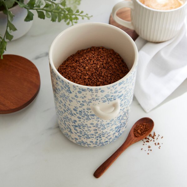 Floral Canister with Spoon