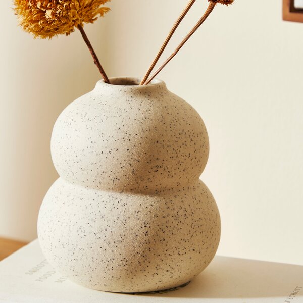 Speckled White Sand Ceramic Bud Vase