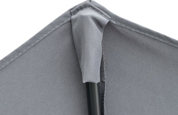Outsunny 2m Half Parasol Market Umbrella Garden Balcony Parasol with Crank Handle, Cross Base, Double-Sided Canopy, Dark Grey