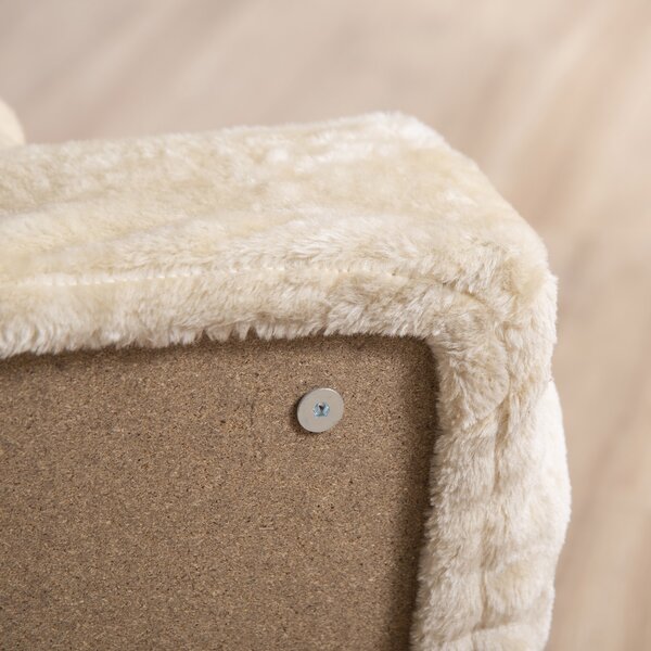 PawHut Dog Steps 4-Steps Design with Washable Plush Cover for High Bed Sofa, Dog Stairs for Small Dog and Cat Aosom UK
