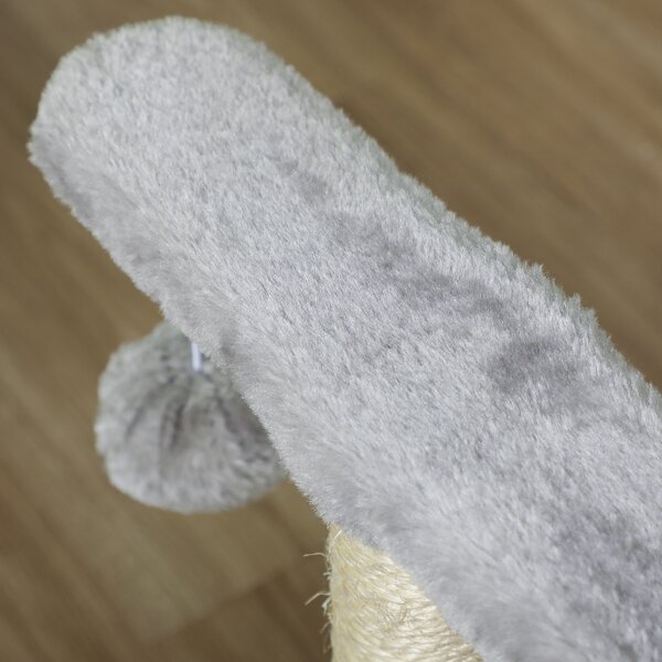 PawHut Kitten Activity Tree with Sisal Scratching Posts, Compact Cat Play Tower with Rotating Bar, Tunnel, Grey Aosom UK
