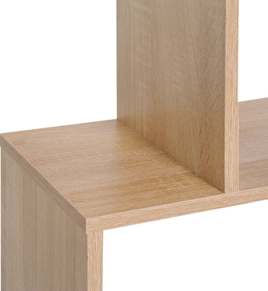 HOMCOM Serpentine Shelf: Oakwood Room Divider with 6 Shelves, Stylish Storage Solution Aosom UK