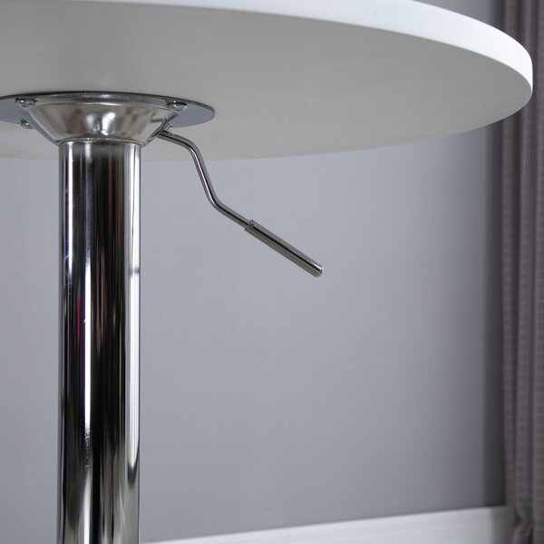 HOMCOM Adjustable Round Bistro Table, Bar Table with Swivel Top, Metal Frame, Stylish Pub Table for Kitchen, White Aosom UK