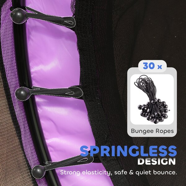 AIYAPLAY 4.6FT Toddler Trampoline w/ Safety Enclosure Net, for Indoor Outdoor Use, Ages 3-6 Years, Octopus Pattern - Purple