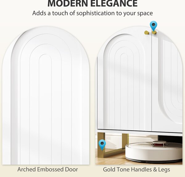 HOMCOM 2-Door Sideboard Storage Cabinet - White