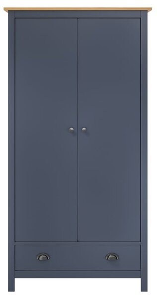 2-Door Wardrobe Hill Grey 89x50x170 cm Solid Pine Wood