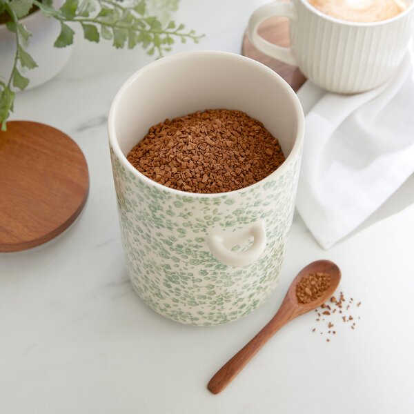 Floral Canister with Spoon