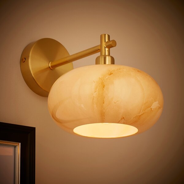 Lacey Alabaster Glass Wall Light