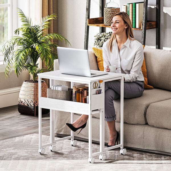 HOMCOM 63 cm Drop Leaf Writing Work Desk - White