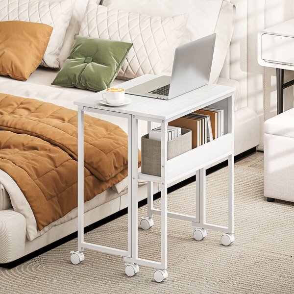 HOMCOM 63 cm Drop Leaf Writing Work Desk - White