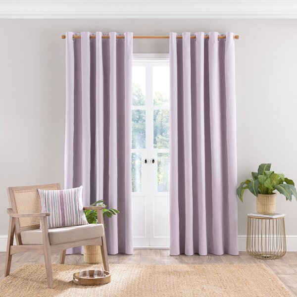 Luna Brushed Blackout Eyelet Curtains