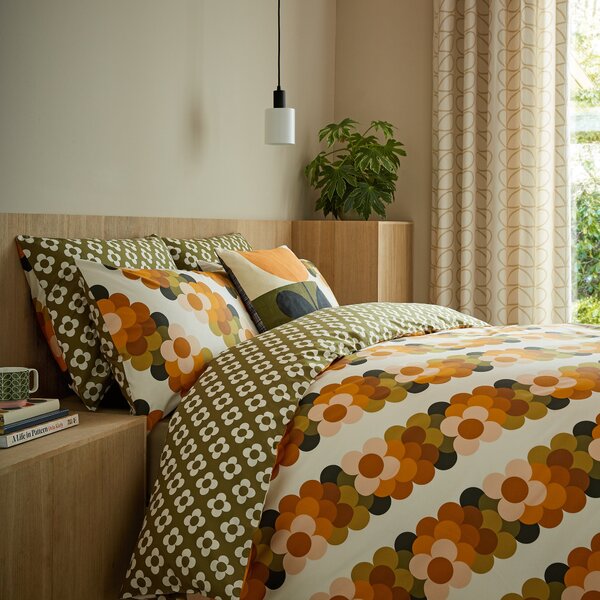 Orla Kiely Retro Flower Stripe Duvet Cover Bedding Set Multi