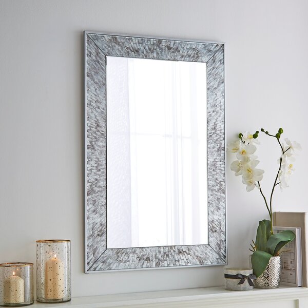 Luxe Tiled Rectangle Overmantel Wall Mirror