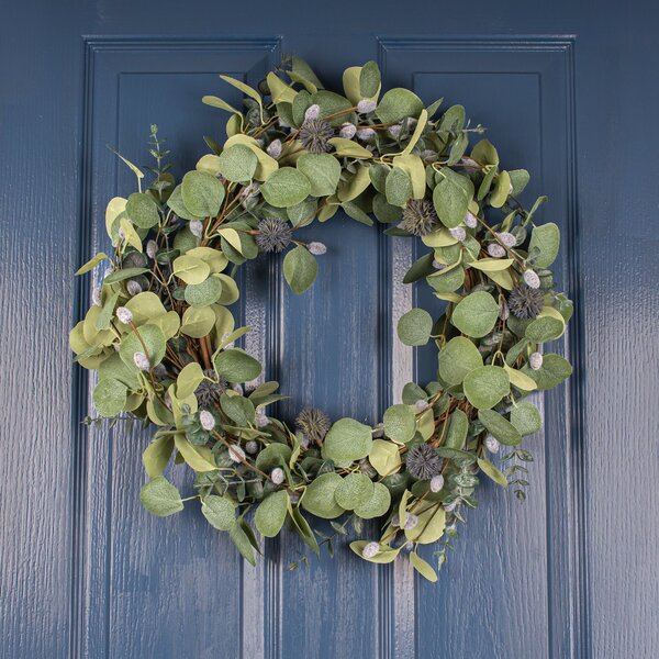 Artificial Eucalyptus and Pussy Willow Wreath