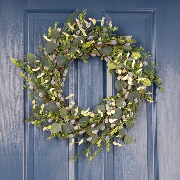 Artificial Eucalyptus Foliage and Pussy Willow Wreath