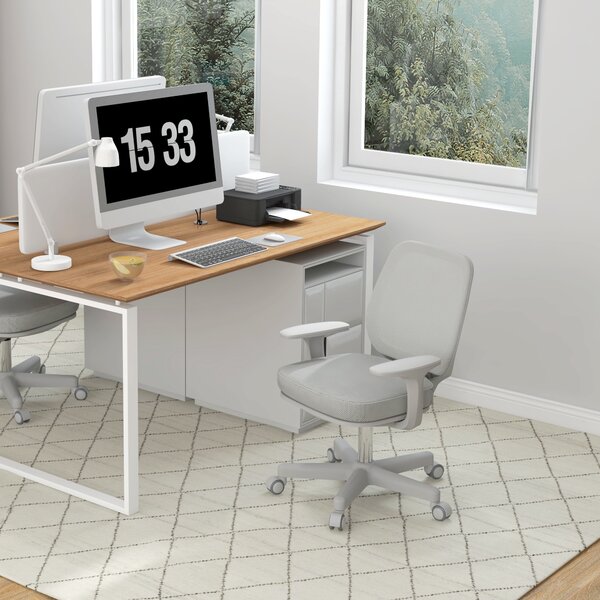 Vinsetto Office Chair, Breathable Mesh Swivel Desk Chair with Adjustable Height and 360° Swivel Security Wheels for Home Office, Study, Grey