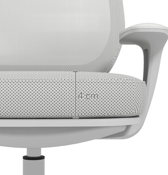 Vinsetto Office Chair, Breathable Mesh Swivel Desk Chair with Adjustable Height and 360° Swivel Security Wheels for Home Office, Study, Grey