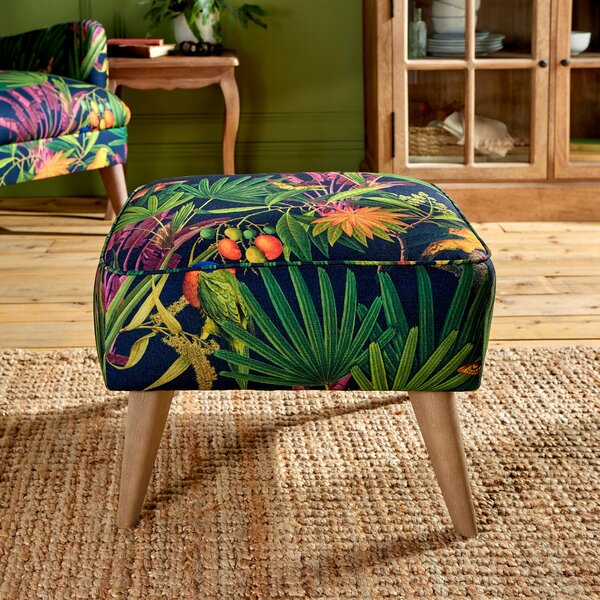 Marlow Footstool, Tropical Treasures Print