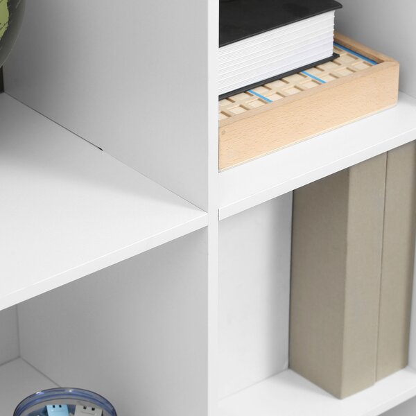 HOMCOM 3-Tier 6 Cube Shelving Unit: Organised Storage Solution for Home & Office, Pristine White Aosom UK