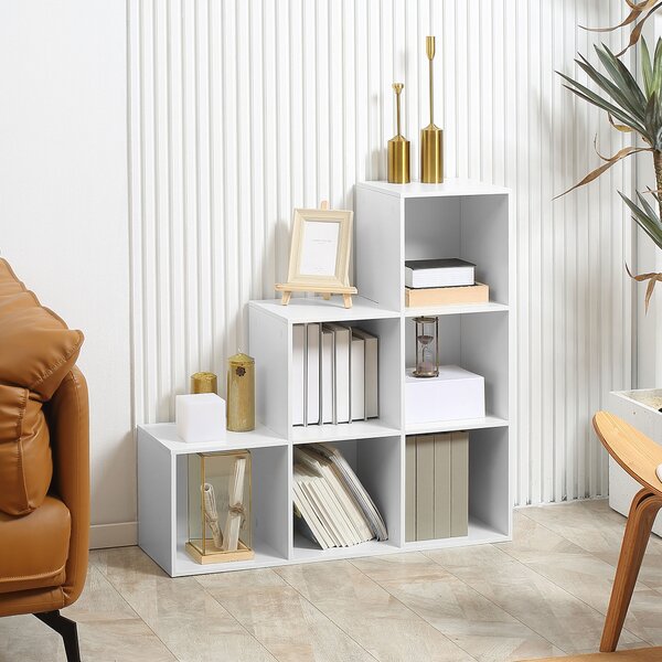 HOMCOM 3-Tier 6 Cube Shelving Unit: Organised Storage Solution for Home & Office, Pristine White Aosom UK