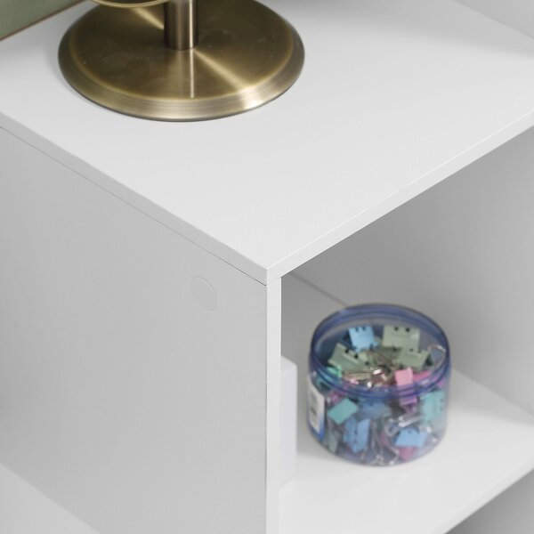 HOMCOM 3-Tier 6 Cube Shelving Unit: Organised Storage Solution for Home & Office, Pristine White Aosom UK