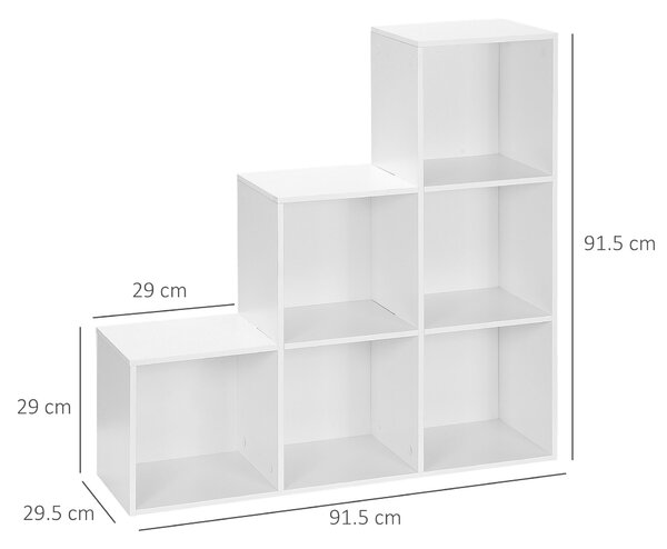 HOMCOM 3-Tier 6 Cube Shelving Unit: Organised Storage Solution for Home & Office, Pristine White Aosom UK