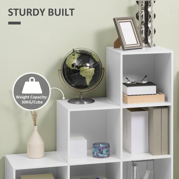 HOMCOM 3-Tier 6 Cube Shelving Unit: Organised Storage Solution for Home & Office, Pristine White Aosom UK