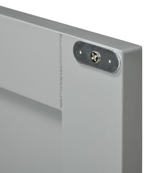 Kleankin Pedestal Under Sink Cabinet, Modern Double Door Bathroom Vanity Storage Unit with Shelves, Light Grey