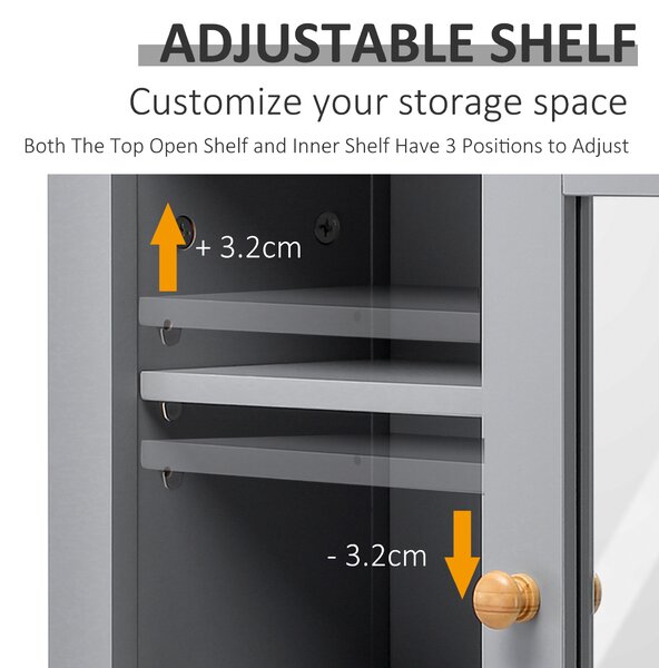 Kleankin Wall-Mounted Mirror Cabinet: Bathroom Storage with Door, Adjustable Shelf, Ideal for Hallways & Living Areas, Grey Aosom UK