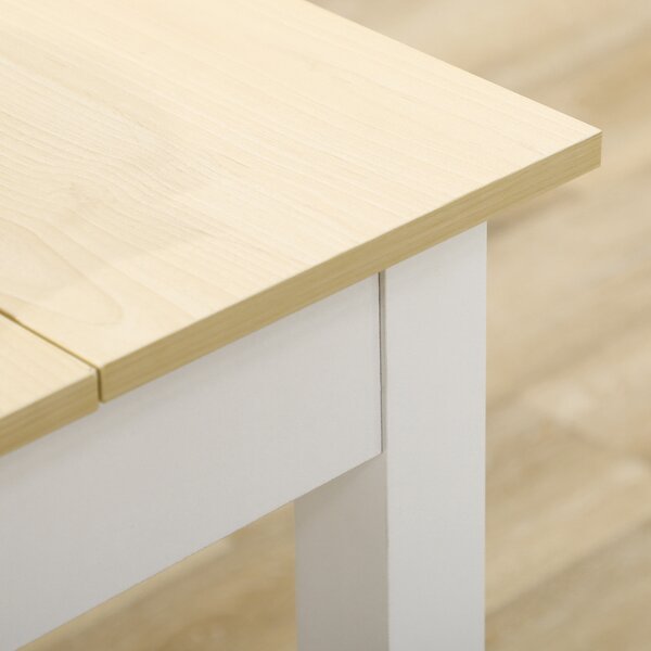 HOMCOM Dining Table for 4 to 6, Modern Kitchen Table with Wood Effect Tabletop, Thick Legs, 120cm, Oak Wood Grain Aosom UK