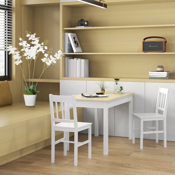 HOMCOM Dining Table for 4 to 6, Modern Kitchen Table with Wood Effect Tabletop, Thick Legs, 120cm, Oak Wood Grain Aosom UK