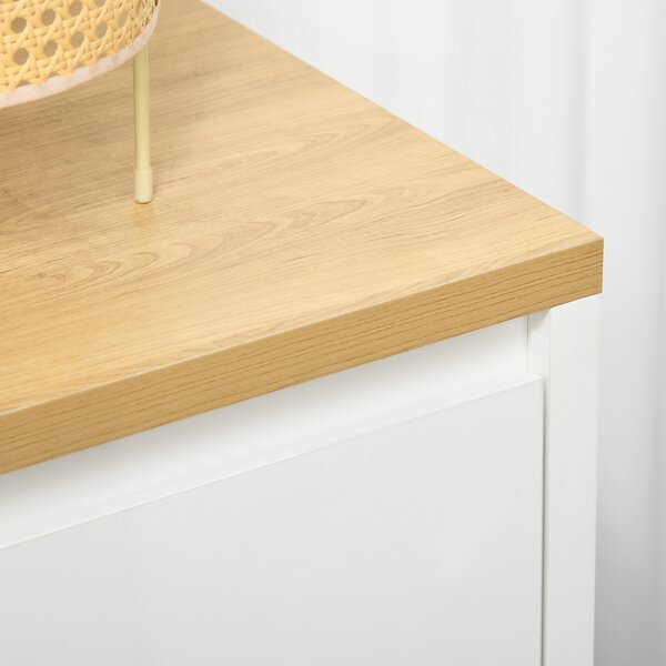 HOMCOM Stylish Storage: Kitchen Sideboard Cabinet with Double Doors & Adjustable Shelf, White Entryway Elegance Aosom UK