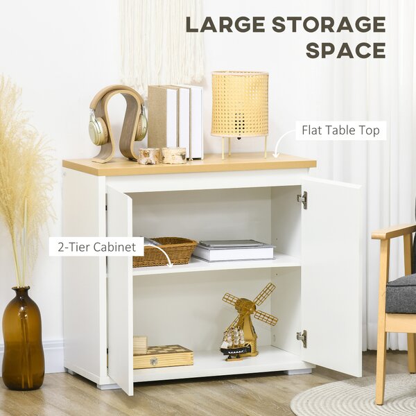 HOMCOM Stylish Storage: Kitchen Sideboard Cabinet with Double Doors & Adjustable Shelf, White Entryway Elegance Aosom UK