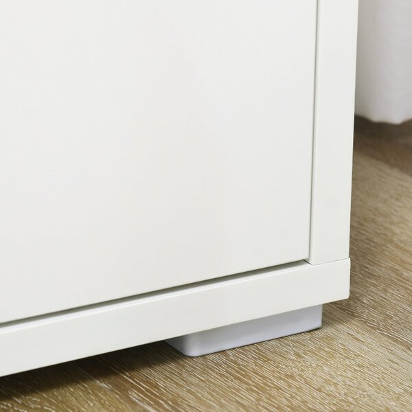 HOMCOM Stylish Storage: Kitchen Sideboard Cabinet with Double Doors & Adjustable Shelf, White Entryway Elegance Aosom UK