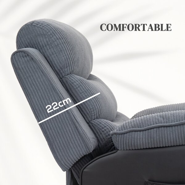 HOMCOM Power Lift Recliner Chair for Elderly, Patchwork Design Oversized Electric Riser and Recliner Armchair with Remote Control, Dark Grey