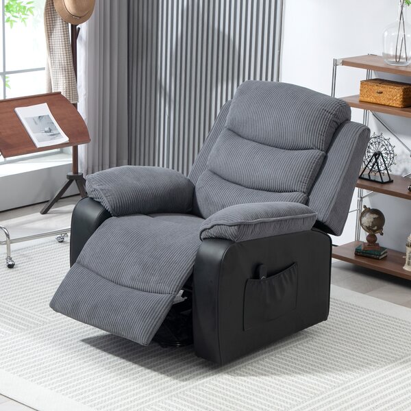 HOMCOM Power Lift Recliner Chair for Elderly, Patchwork Design Oversized Electric Riser and Recliner Armchair with Remote Control, Dark Grey