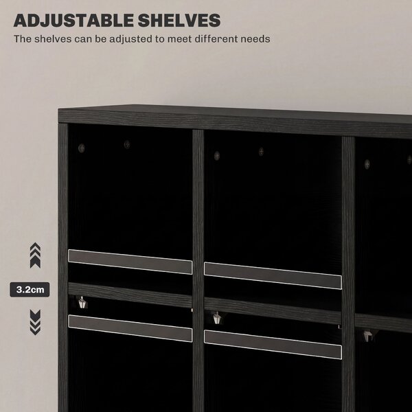 HOMCOM CD Storage Unit with Adjustable Shelves, 89 x 130.5 cm, Black Aosom UK