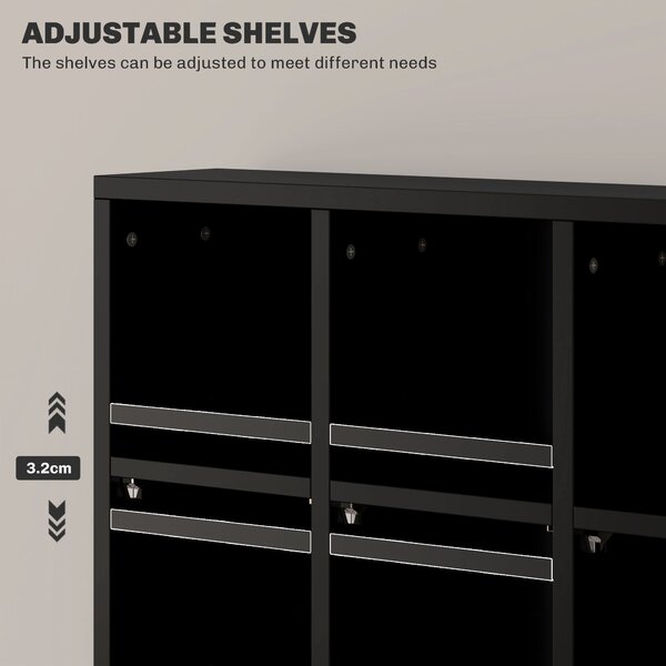 HOMCOM CD Storage Unit with Adjustable Shelves, 89 x 130.5 cm, Black Aosom UK