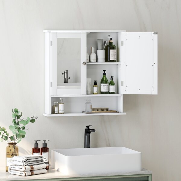 Kleankin Bathroom Wall Storage Cabinet - White