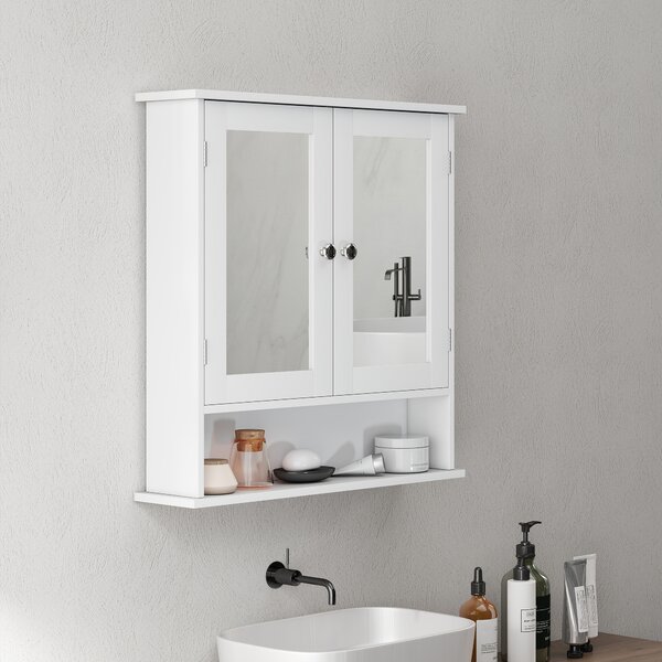 Kleankin Bathroom Wall Storage Cabinet - White