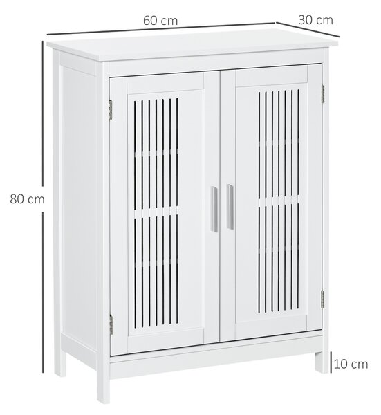 Kleankin Modern Bathroom Floor Cabinet - White