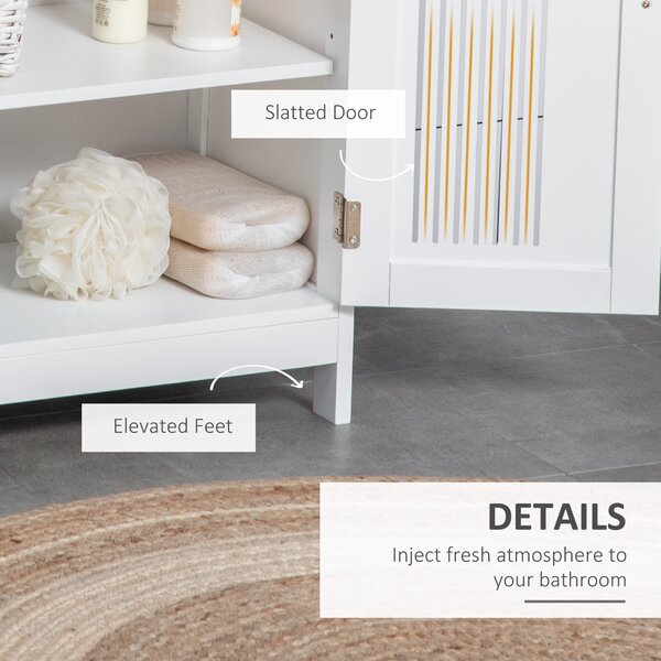Kleankin Modern Bathroom Floor Cabinet - White