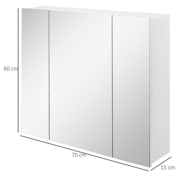 Kleankin Wall Mounted Mirror Cabinet - White