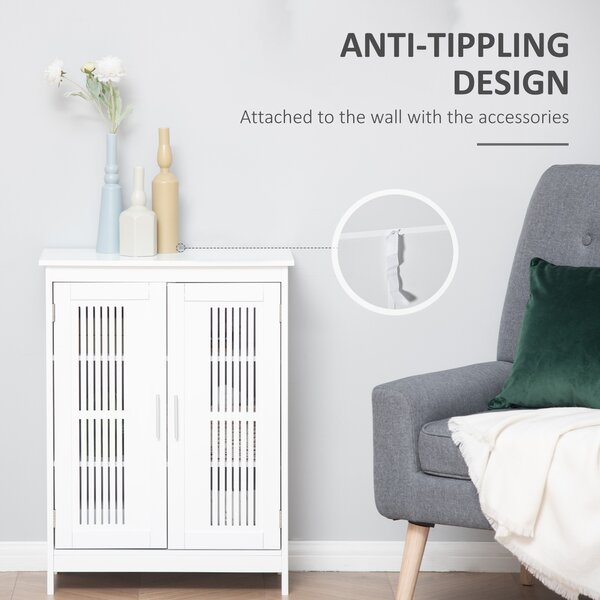 Kleankin Modern Bathroom Floor Cabinet - White