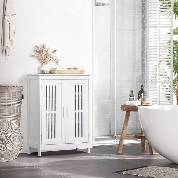 Kleankin Modern Bathroom Floor Cabinet - White