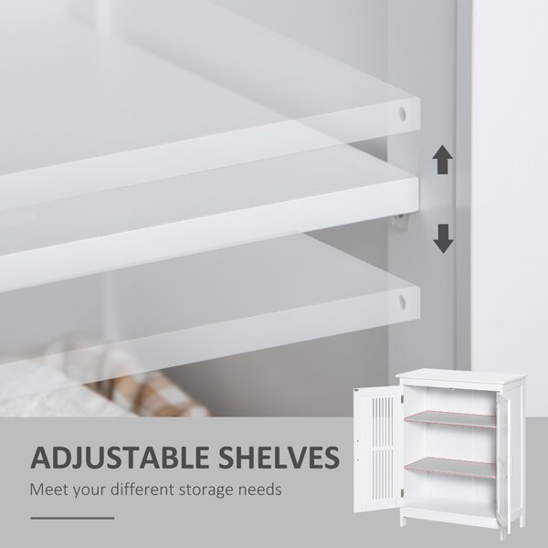 Kleankin Modern Bathroom Floor Cabinet - White