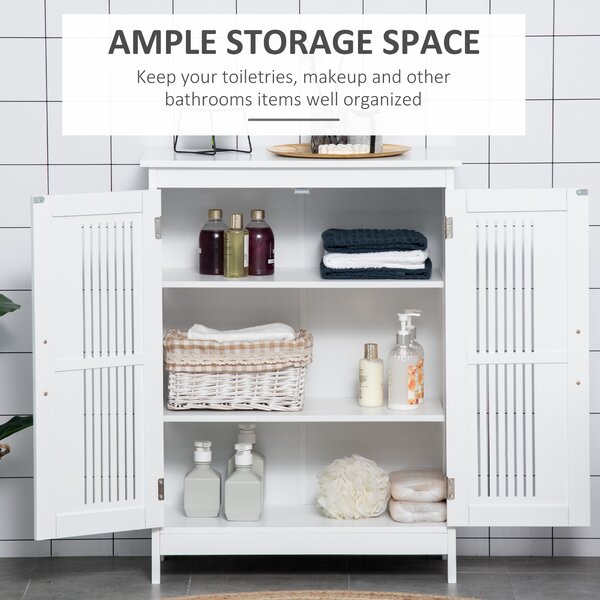 Kleankin Modern Bathroom Floor Cabinet - White