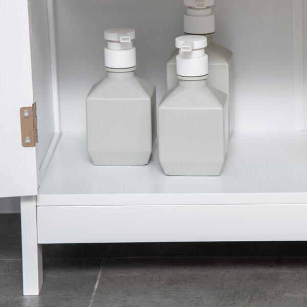 Kleankin Modern Bathroom Floor Cabinet - White