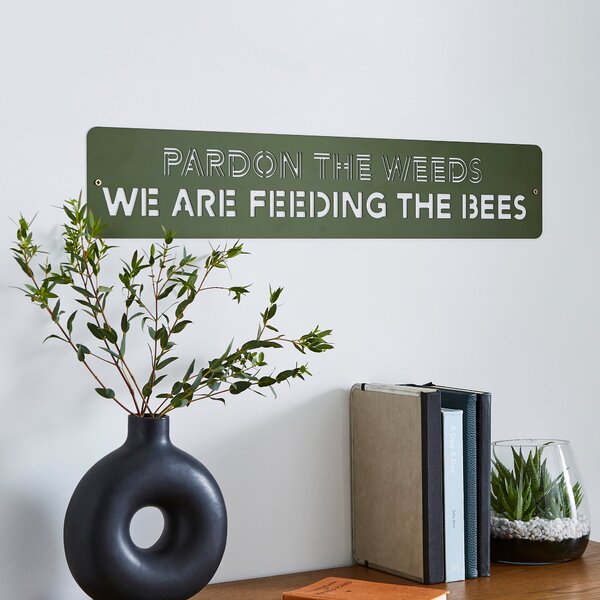 Elements Weeds and Bees Indoor Outdoor Metal Wall Art